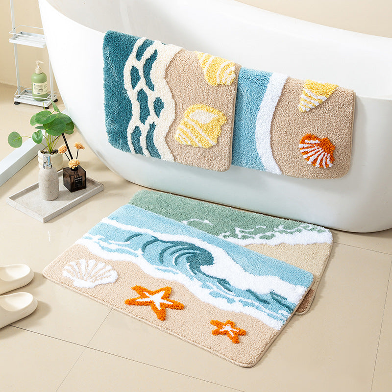 Coastal Themed Bath Mat Kalsten