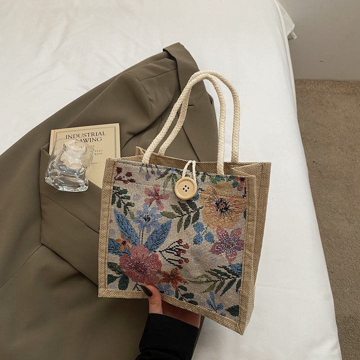 Floral Embellished Mini Tote Bag