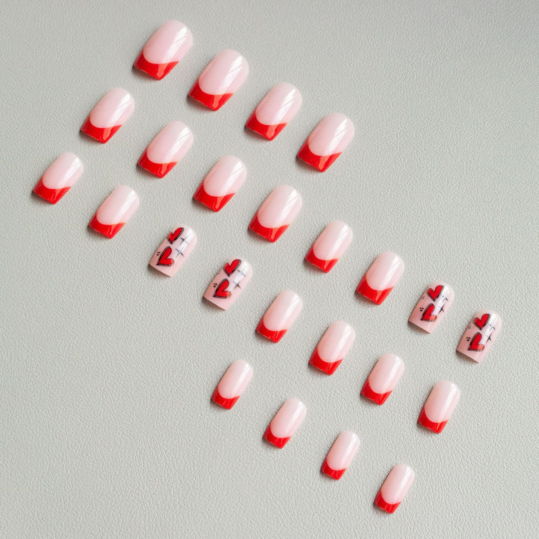 Artistic Heart Accent Acrylic Nail Art