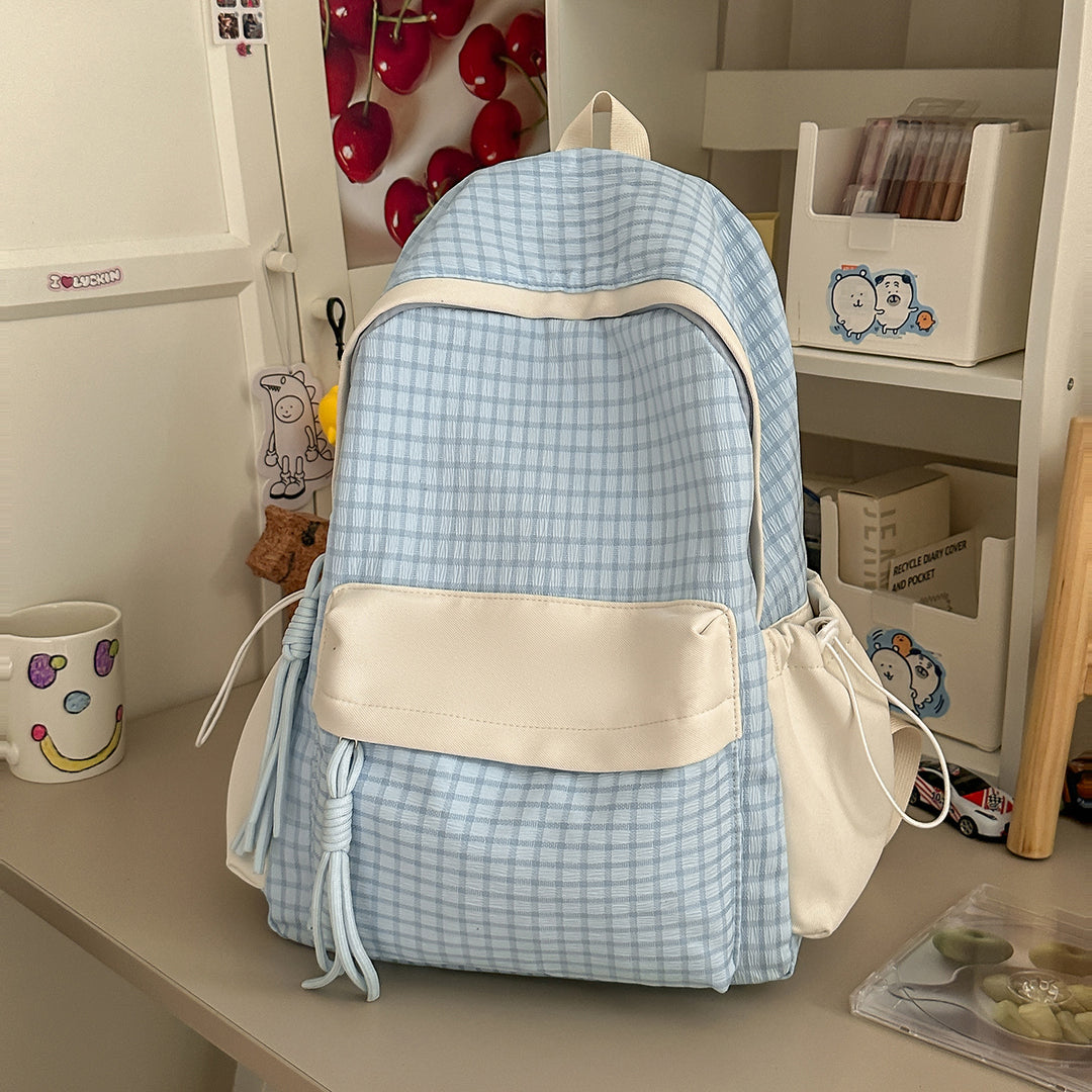 Textured Casual Backpack with Charm Kalsten