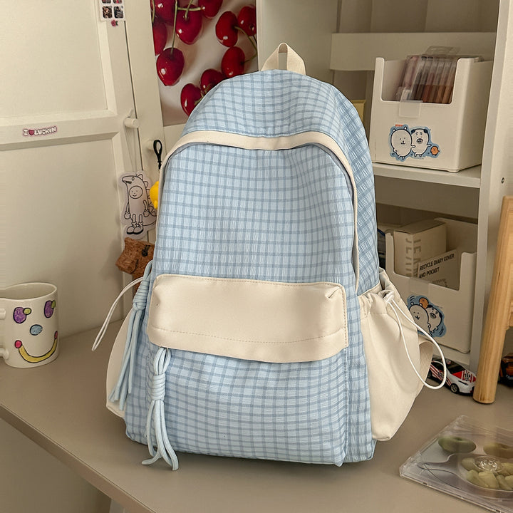Textured Casual Backpack with Charm Kalsten