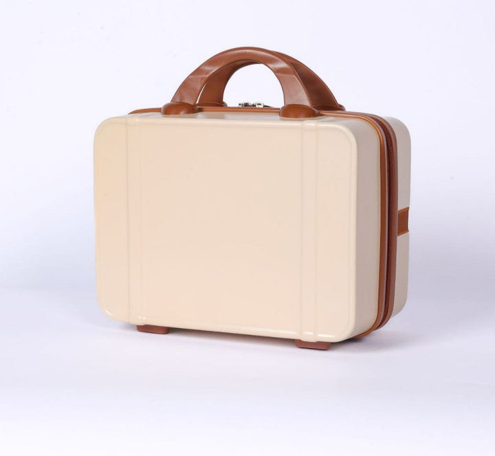 compact hard-shell mini travel vanity case with top handle secure zipper and stackable design Kalsten