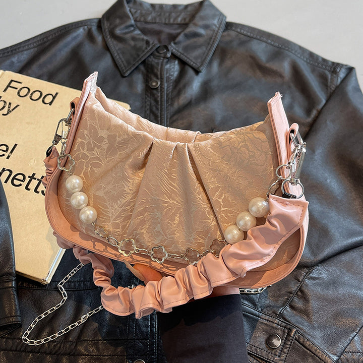 Elegant Pearl-Embellished Clutch