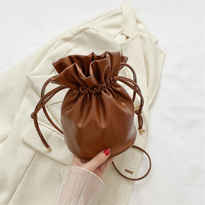 Fashionable Drawstring Bucket Bag