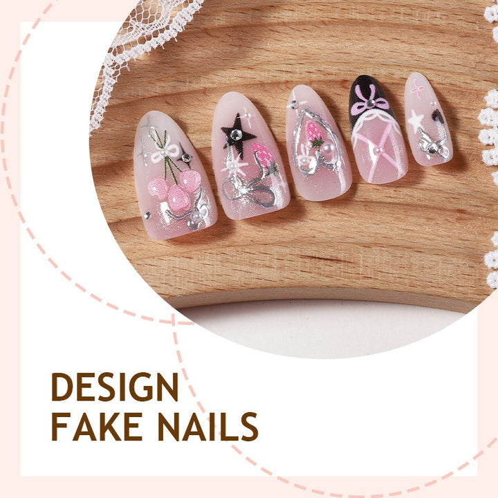 Artificial nail collection with playful bow and glitter details Kalsten