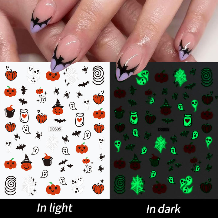 Glow-in-the-Dark Ghost Nail Art Sticker Set