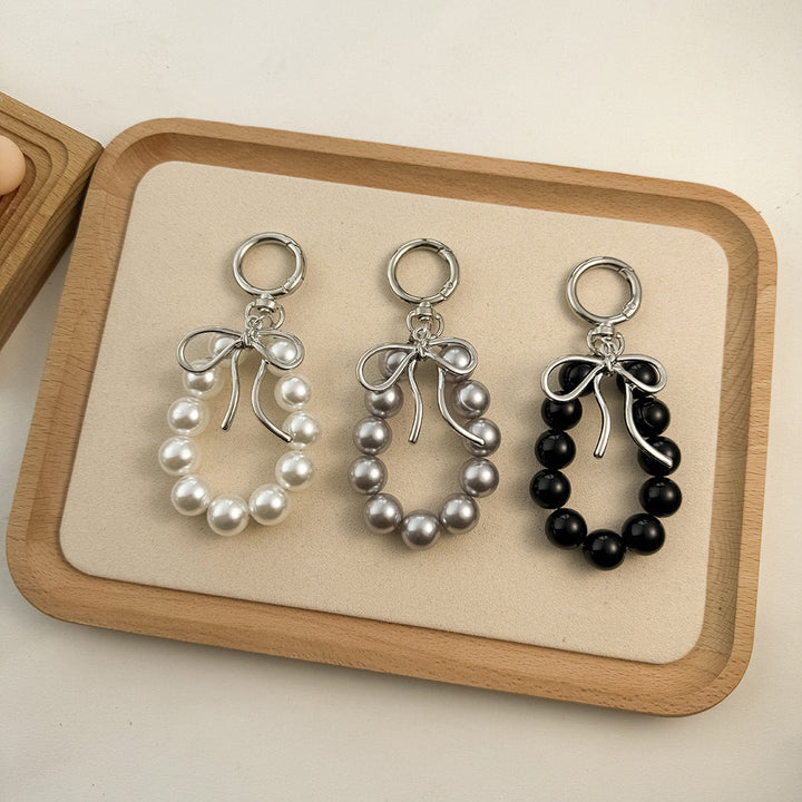 Charming Bow and Bead Keychain Kalsten
