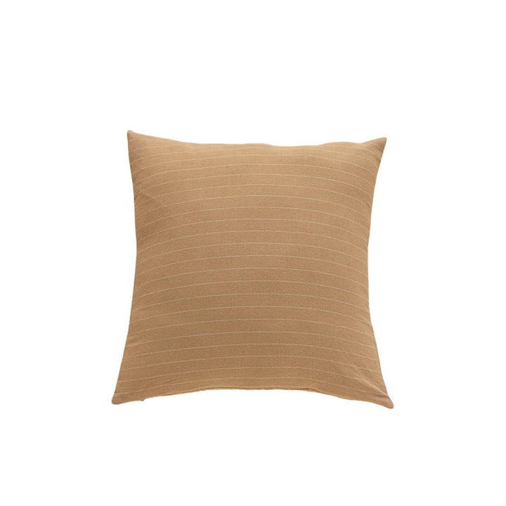 Square Striped Knit Cotton Cushion Cover with Hidden Zip and Soft Insert