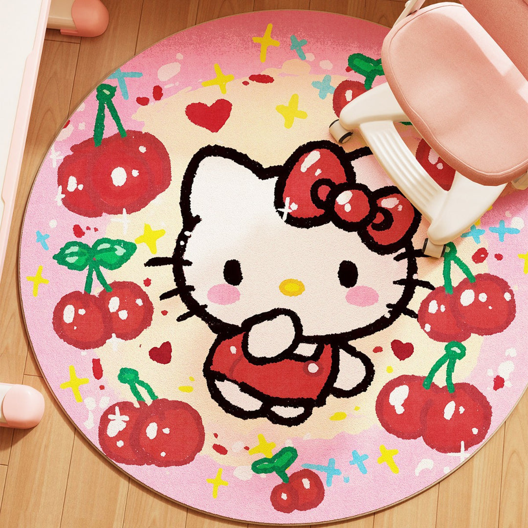 Playful Cartoon-Themed Round Area Rug