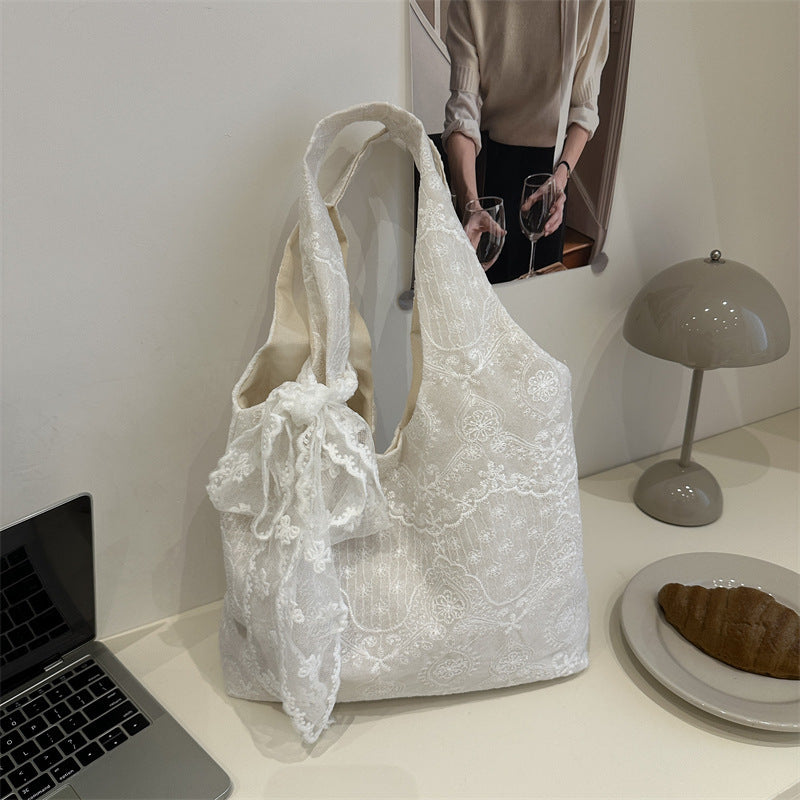 Elegant Lace-Trimmed Shoulder Bag Kalsten