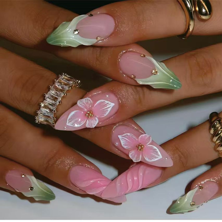 Floral Artistic Press-On Nails