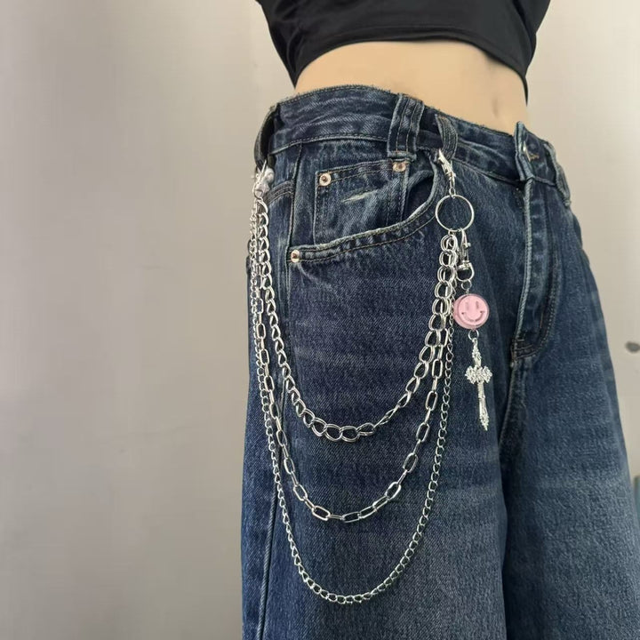 Fashionable chain belt with charm pendants Kalsten