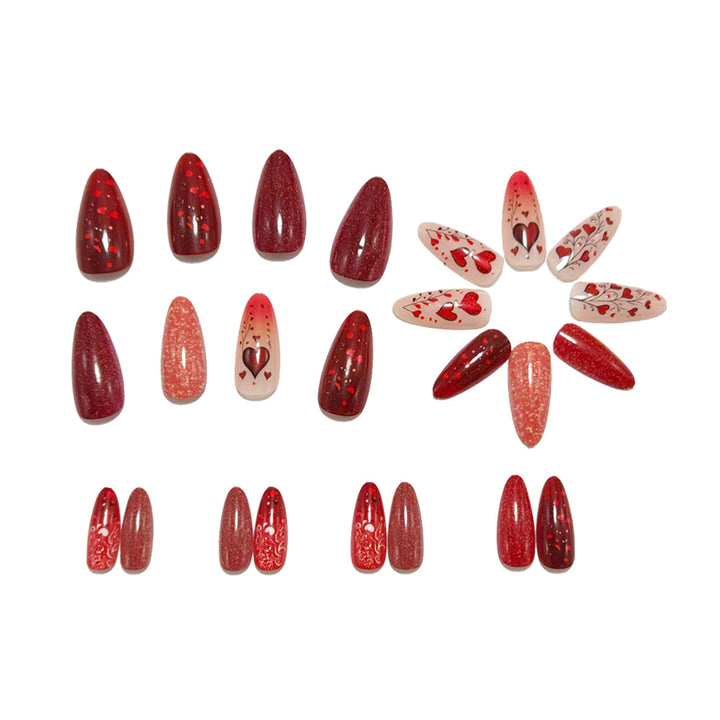 Artificial nails with Romantic Heart Design Kalsten
