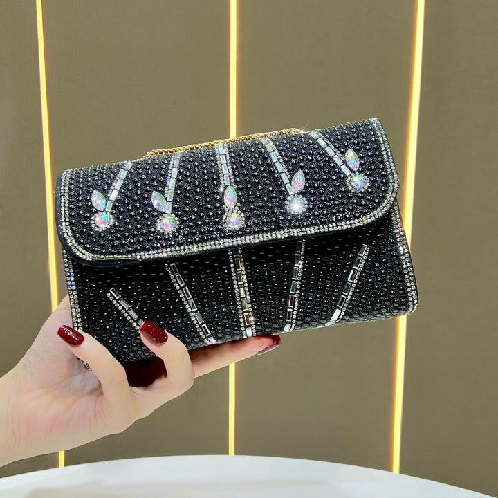 Elegant Crystal-Embellished Evening Clutch