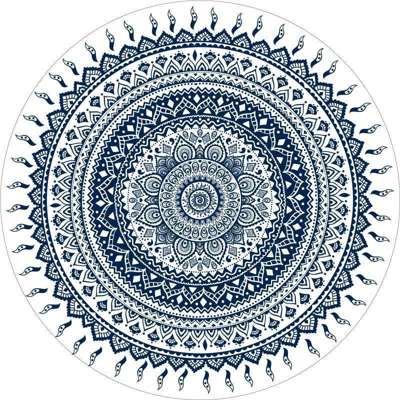 Round Geometric Pattern Area Rug