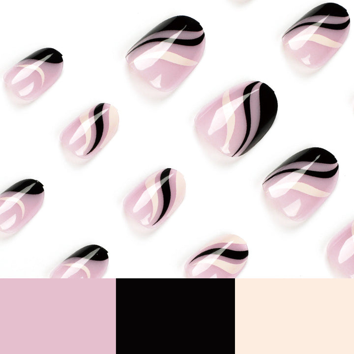 Artful Nail Art with Elegant Wave Design Kalsten
