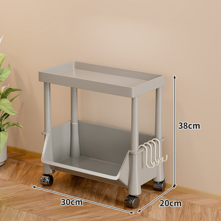 Slim Four-Tier Rolling Storage Cart with Stacking Open Bins