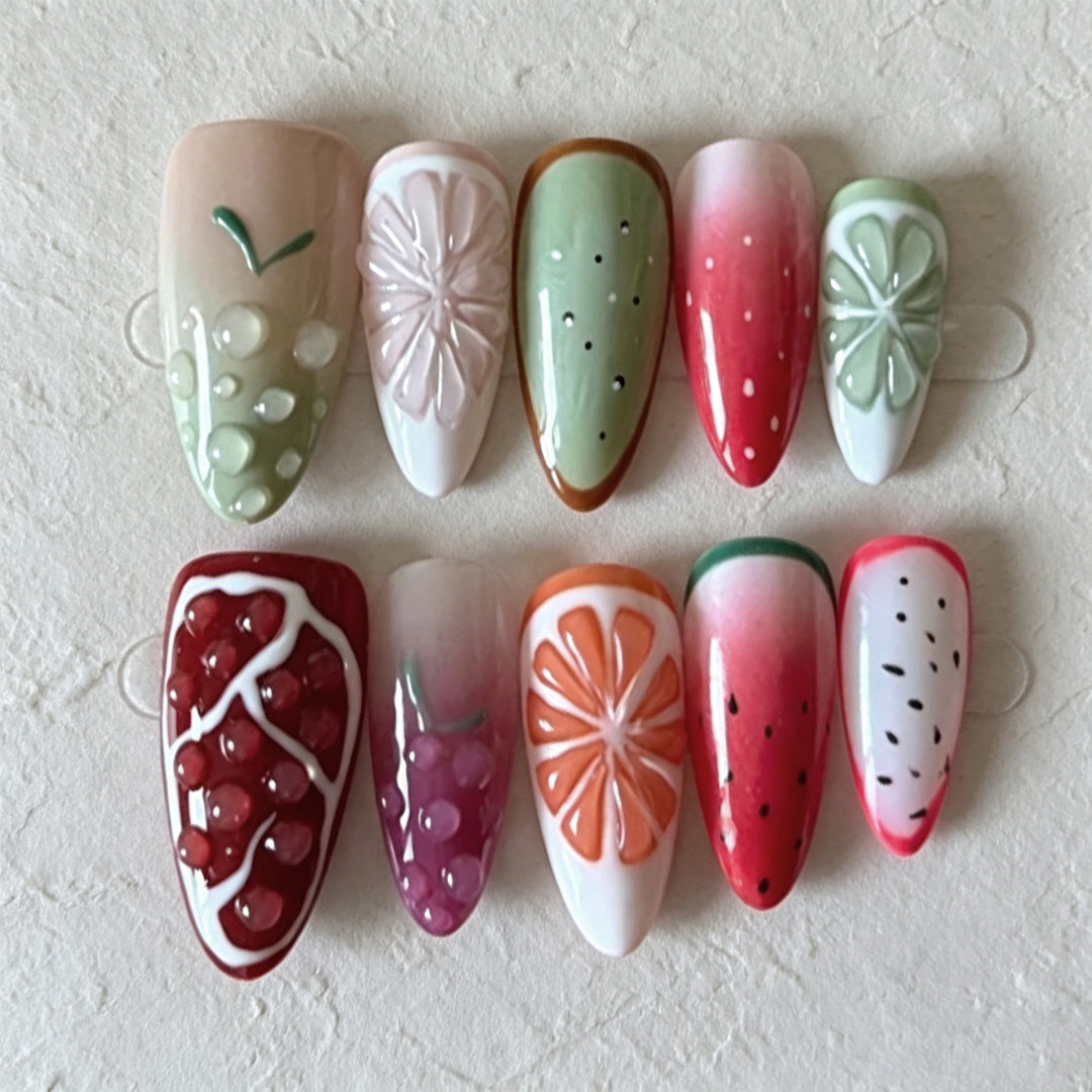 Fruit-Inspired Press-On Nail Art Set Kalsten