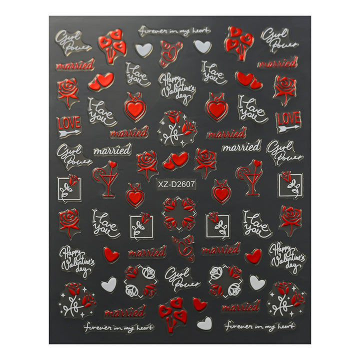 Cute Love-Themed Nail Art Charms