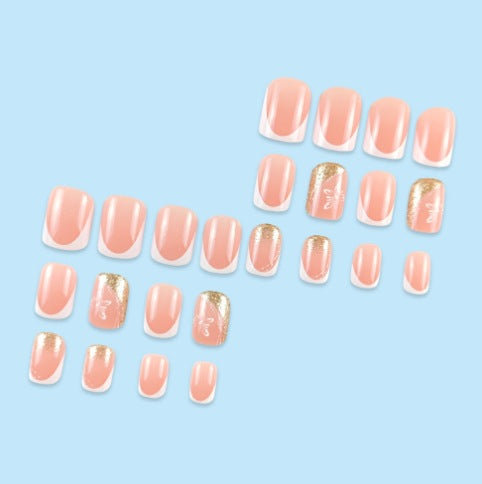 Elegant French Tip Butterfly Nail Art Kalsten