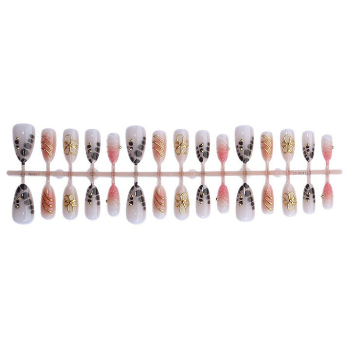 Decorative Press-On Nail Art Set with Floral Accents Kalsten