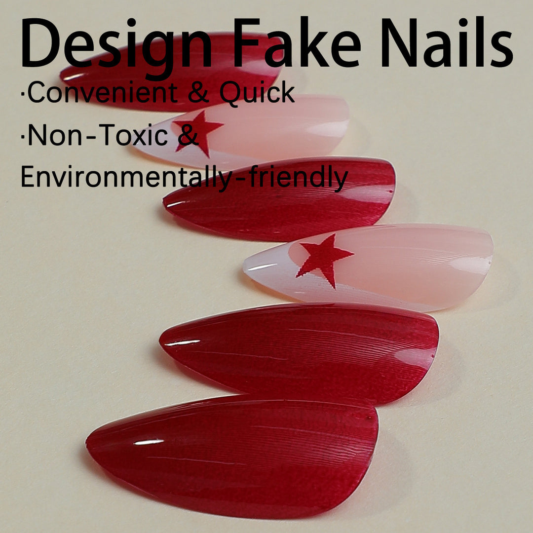 Artificial nail set with glamorous star motifs Kalsten