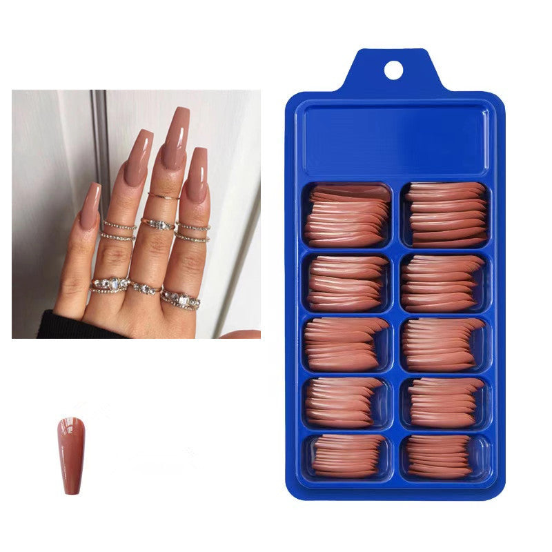 Artificial nails with long French tip design Kalsten