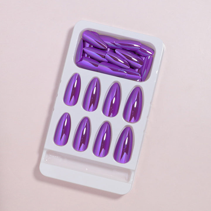 Glossy Press-On Nails Set with Iridescent Finish Kalsten