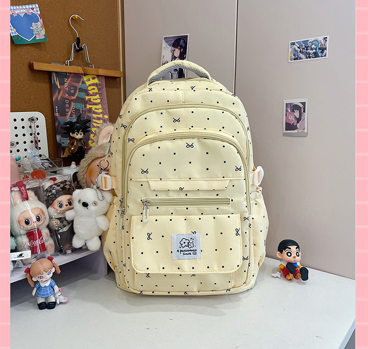 Charming Polka Dot Pattern School Backpack