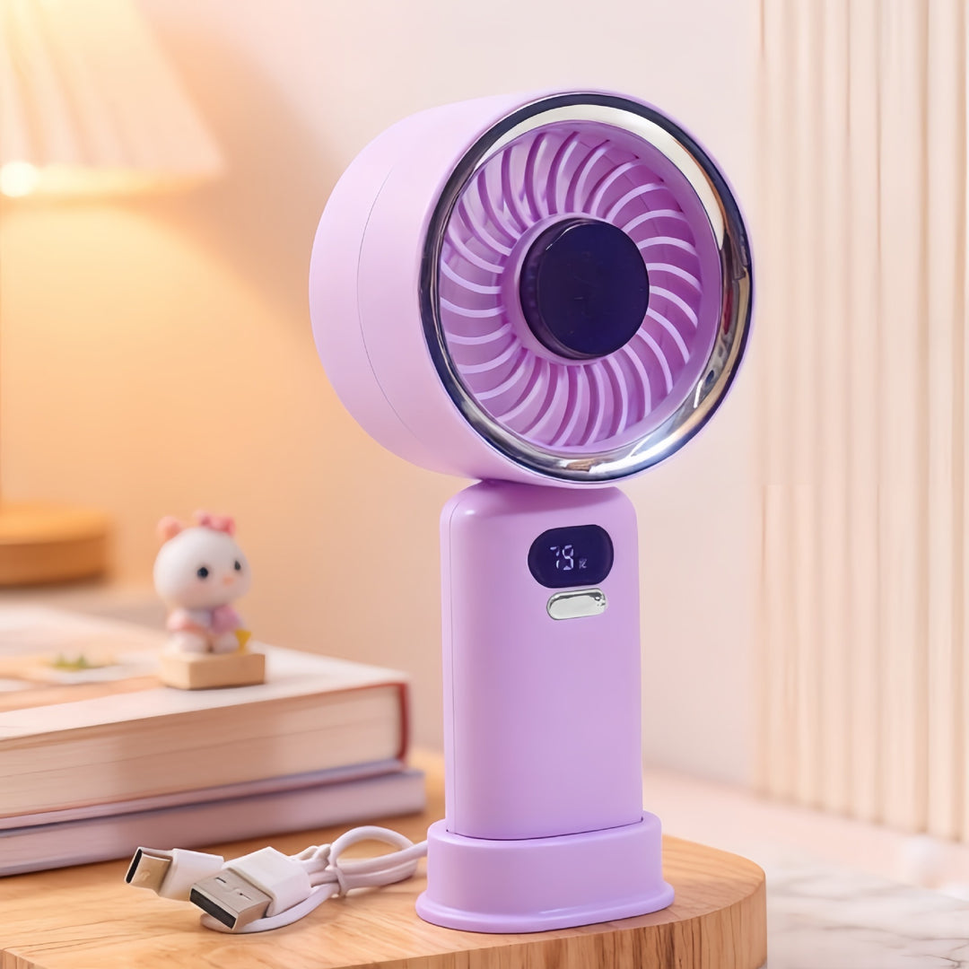 Ladies portable mini fan with digital speed display Kalsten