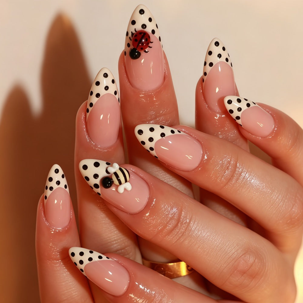 Nail Art Set with playful insect designs and polka dots Kalsten