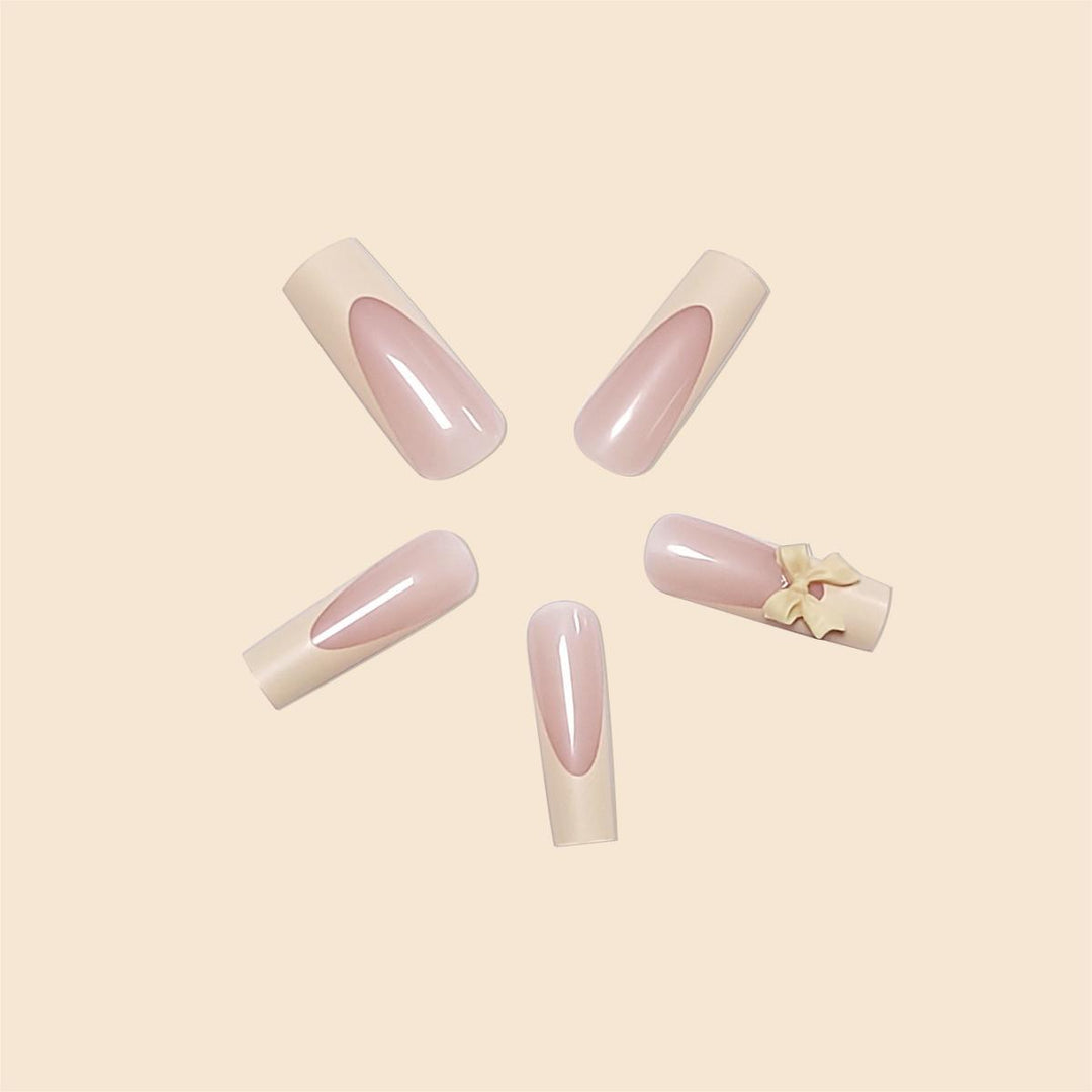 Decorative Bow Accent Acrylic Nail Extensions