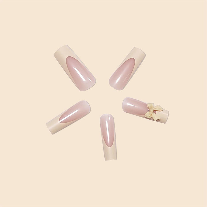 Decorative Bow Accent Acrylic Nail Extensions