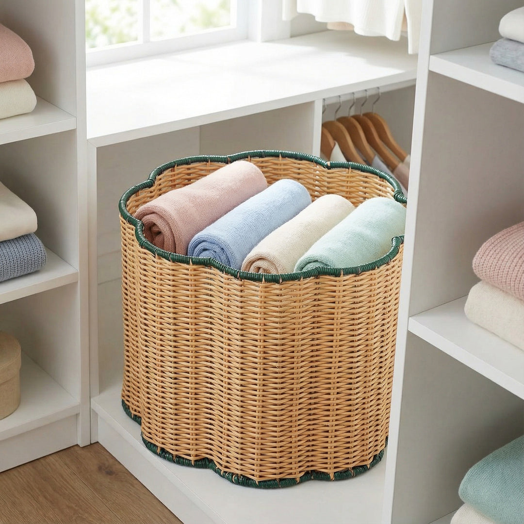 Stylish storage basket with wavy edge Kalsten