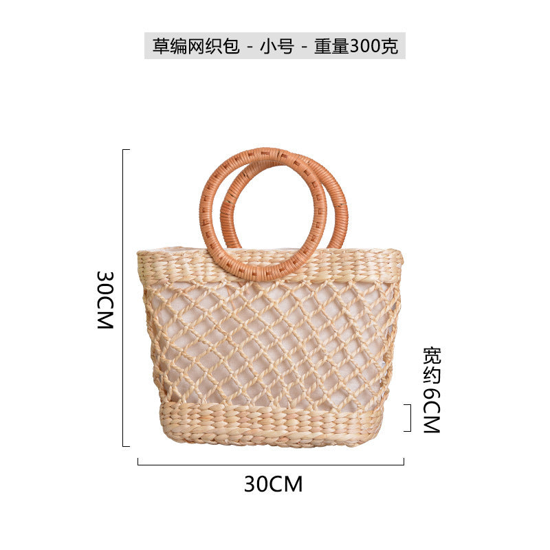 Women handcrafted beach bag with braided handles Kalsten