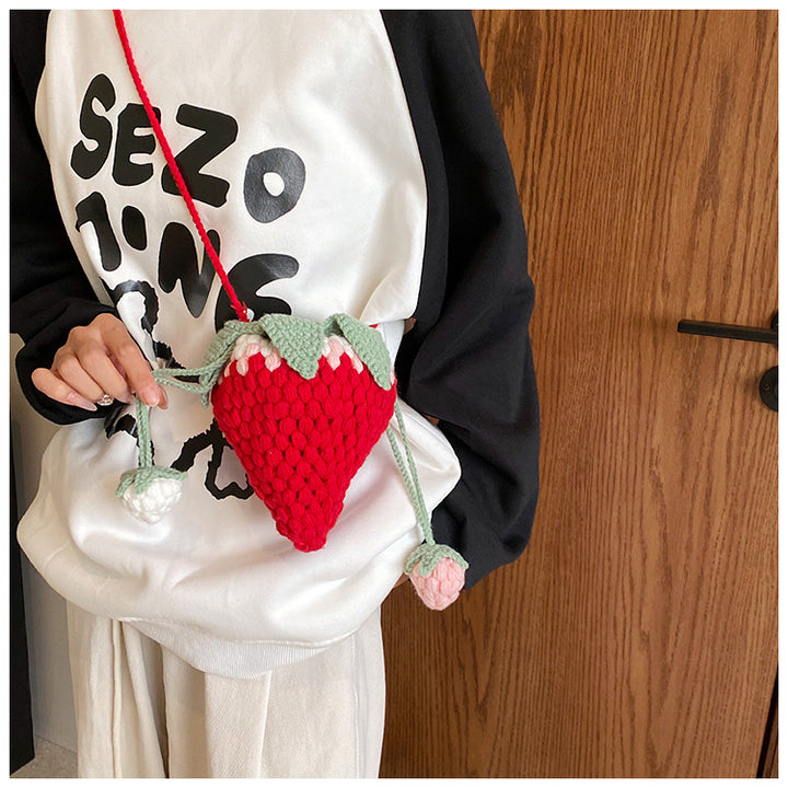 Cute Strawberry-Shaped Crochet Bag