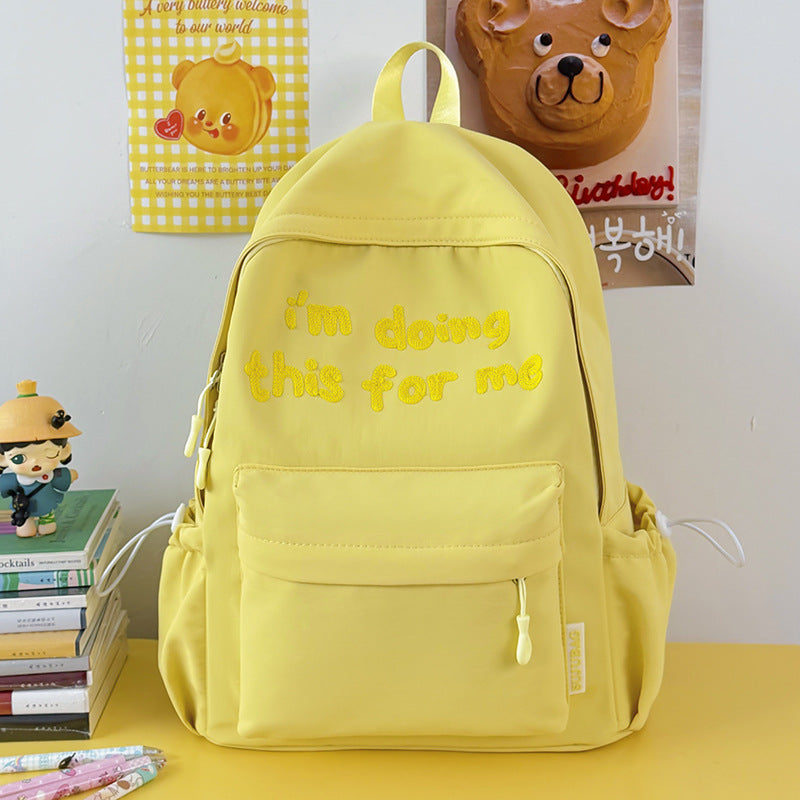 Embroidered Motivational Casual Backpack Kalsten