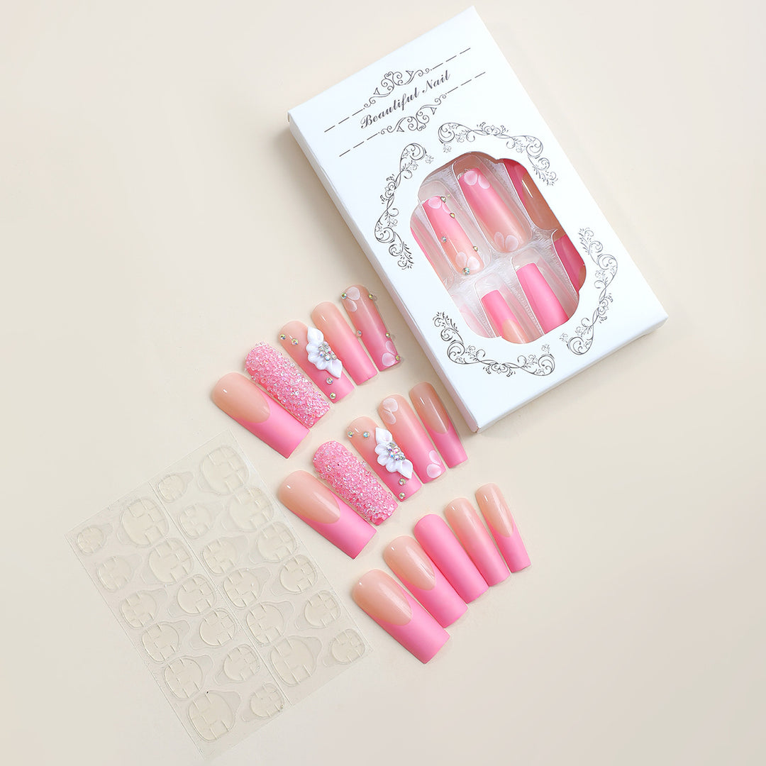 Decorative Press-On Nail Set with Multi-Designs kalsten