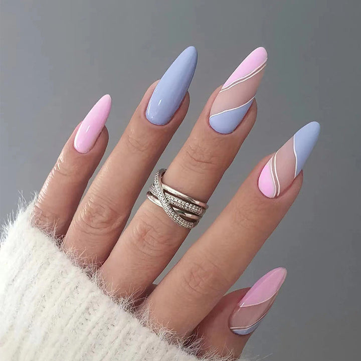 Artistic Heart-Accent Press-On Nail Set Kalsten