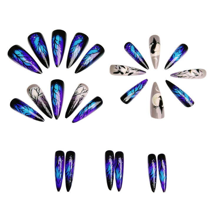 Artistic Moonlit Raven Nail Design Kalsten