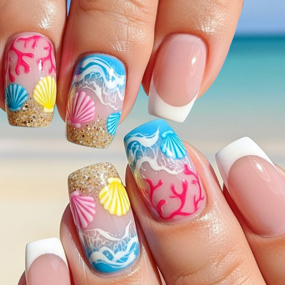 Ocean-Themed 3D Nail Art Extensions Kalsten