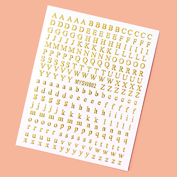 Decorative Alphabet Nail Art Stickers