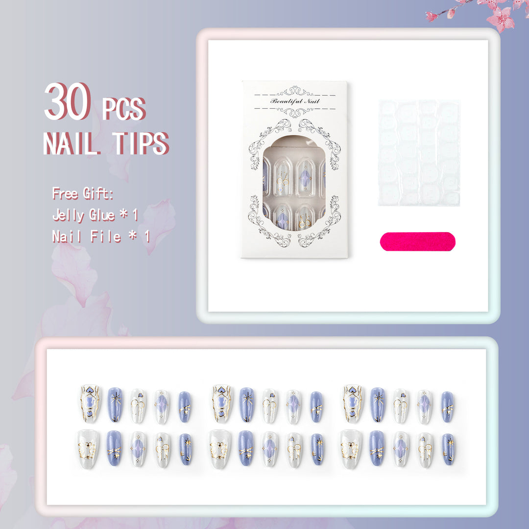 Elegant Glamourous Press-On Nail Art Set