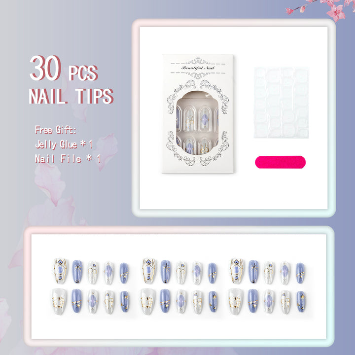 Elegant Glamourous Press-On Nail Art Set