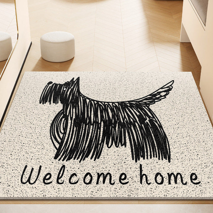 Cartoon Dog Themed Welcome Mat for Door