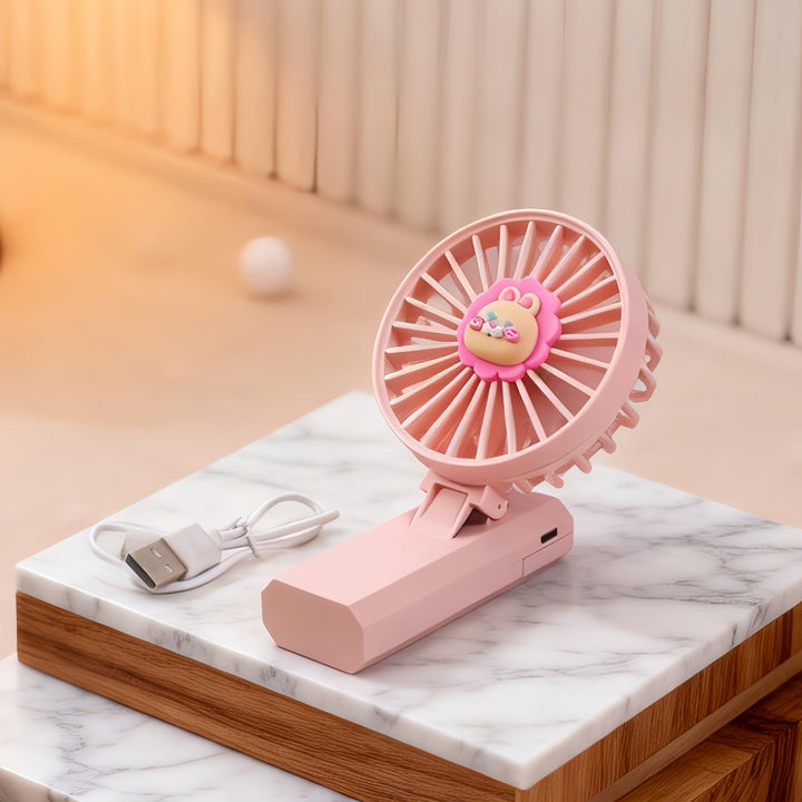 Women's Portable Mini Handheld Fan with Cute Lion Design Kalsten