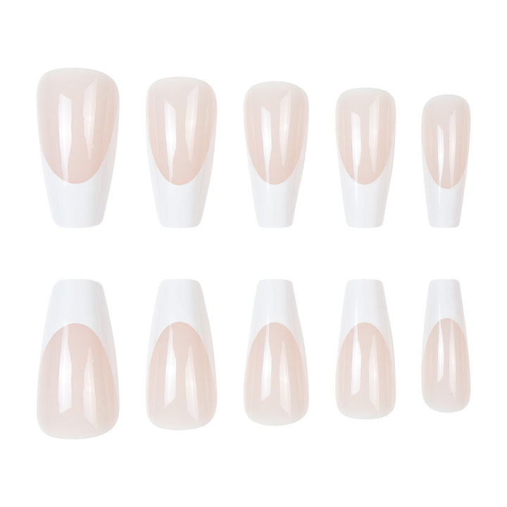 French Tip Long Press-On Nails Kalsten