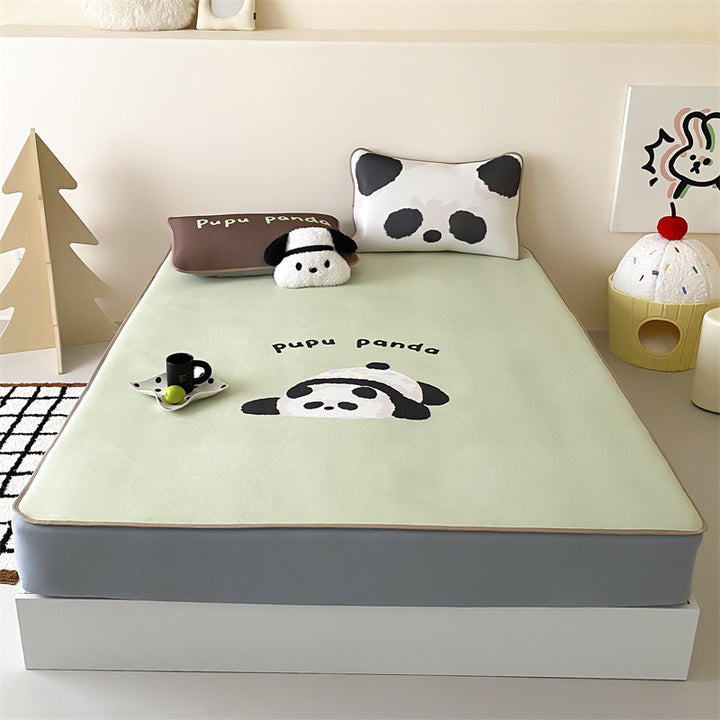 Child mattress topper with cute elephant print and non-slip bottom