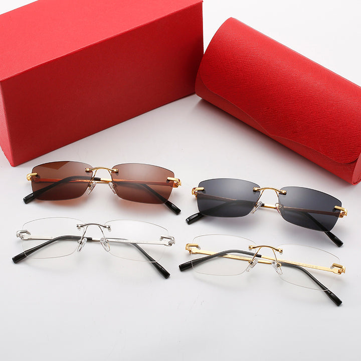 Women's fashionable half-frame sunglasses with stylish metal frame Kalsten