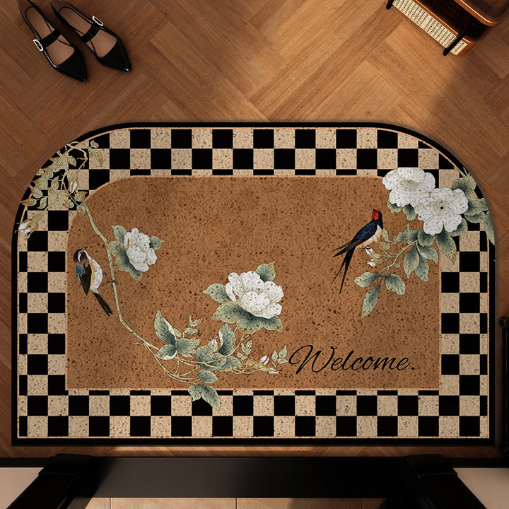 Artistic Floral Welcome Mat